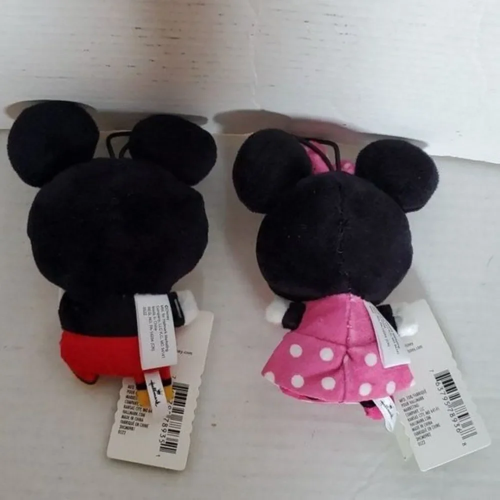 Disney Hallmark Ornaments Mickey Minnie Mouse Small Stars P'tites Plushy PLUSHIE